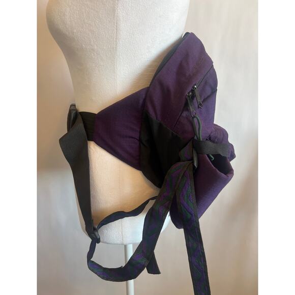 Vintage 90s Jansport Fanny Pack Made in USA Hip Waist Bag 1990's Black & Purple - Picture 6 of 13